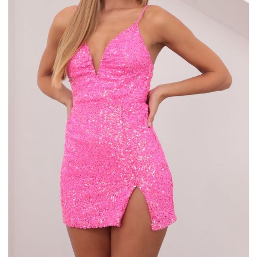 Pink sequin dress